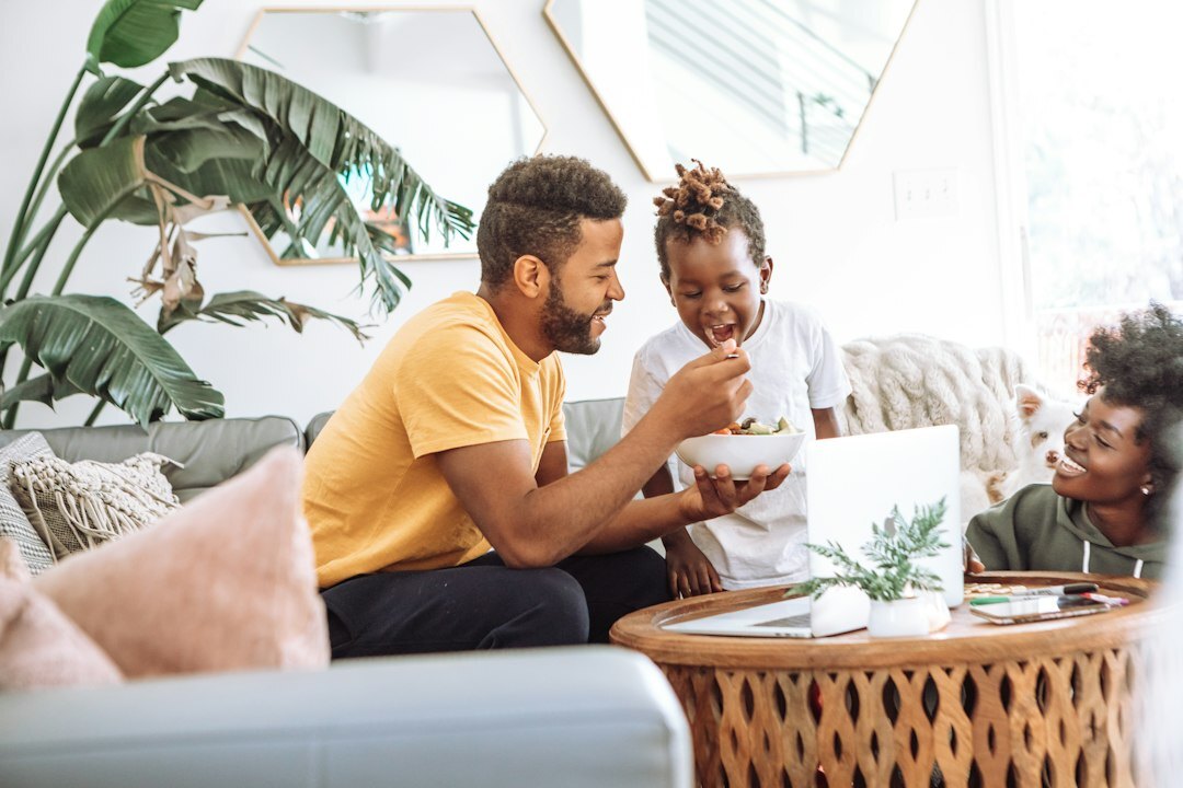 family discussing finances