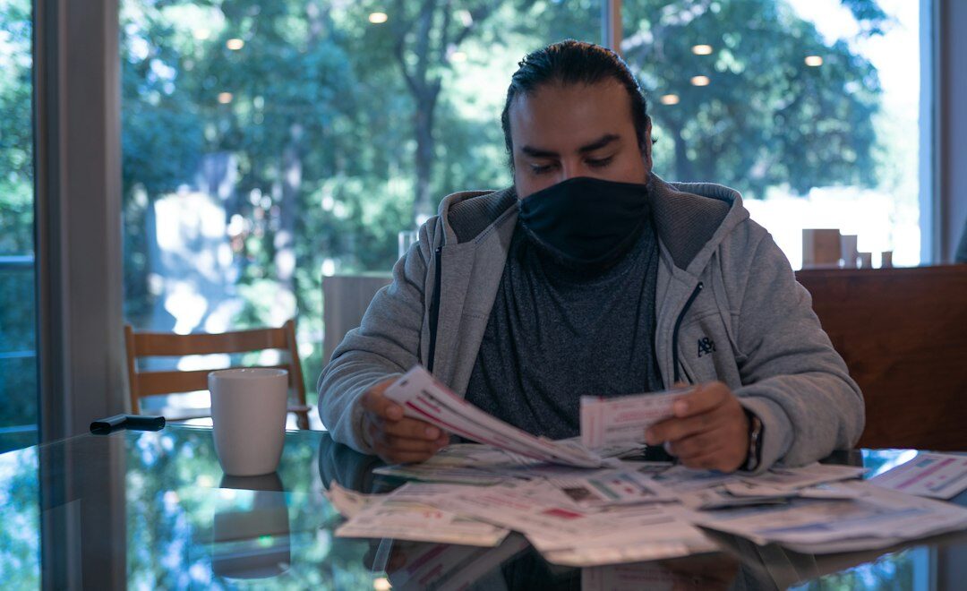 person reviewing insurance documents