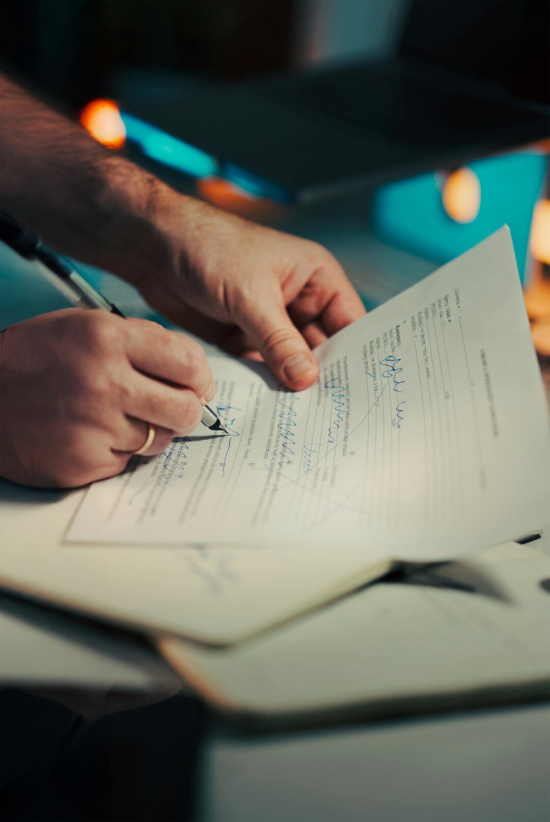 person reviewing insurance policy